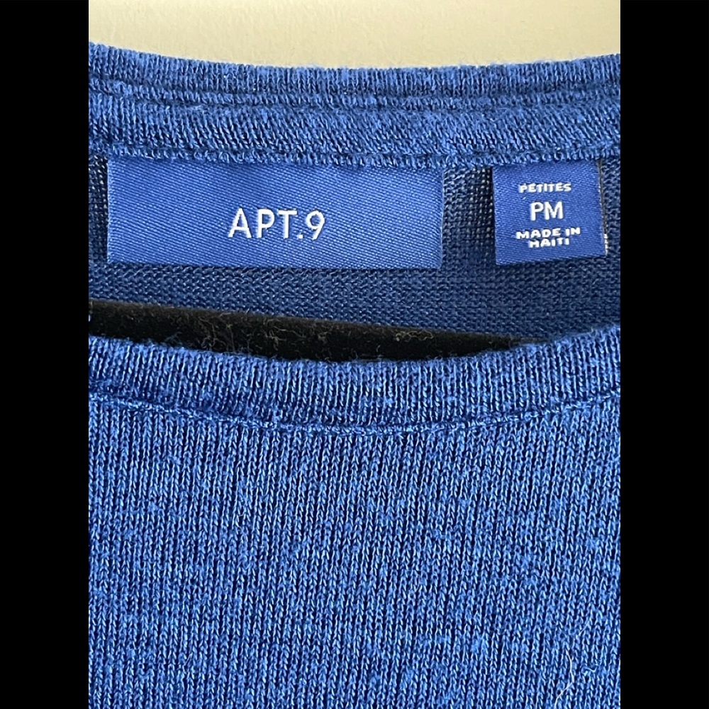 NWT Apt 9 Super Soft Cobalt Blue Long Sleeve Tee Size PM - Picture 3 of 7